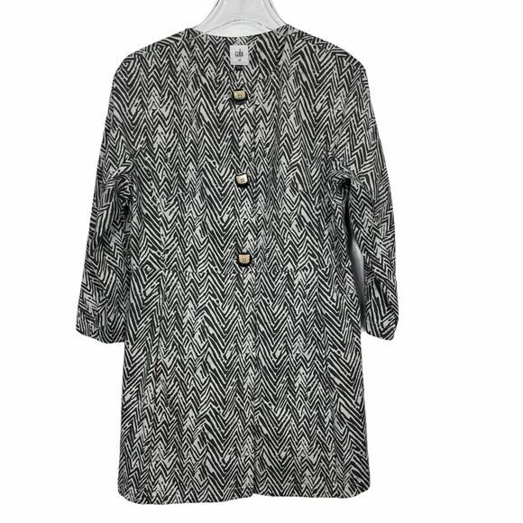 CAbi Zigzag Ponte Knit Jacket Grey/White Size Medium - Picture 2 of 10